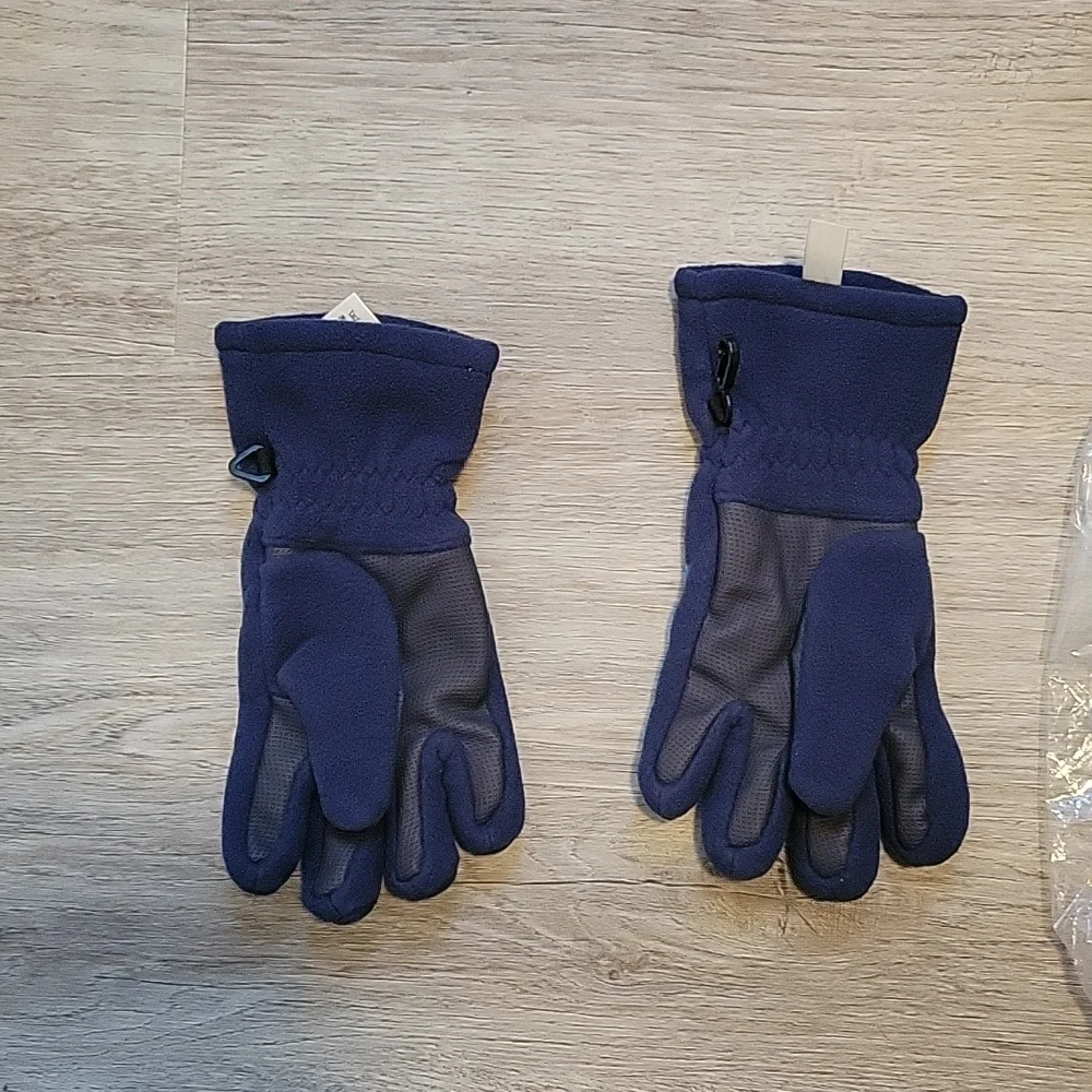 Lands end blue fleece gloves small